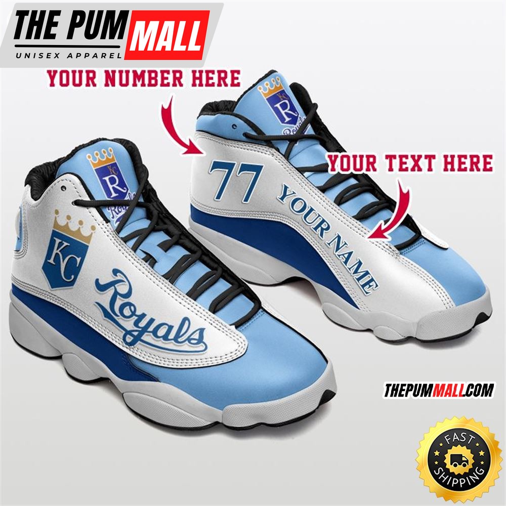 MLB Kansas City Royals Custom Name Number Air Jd 13 Shoes V2