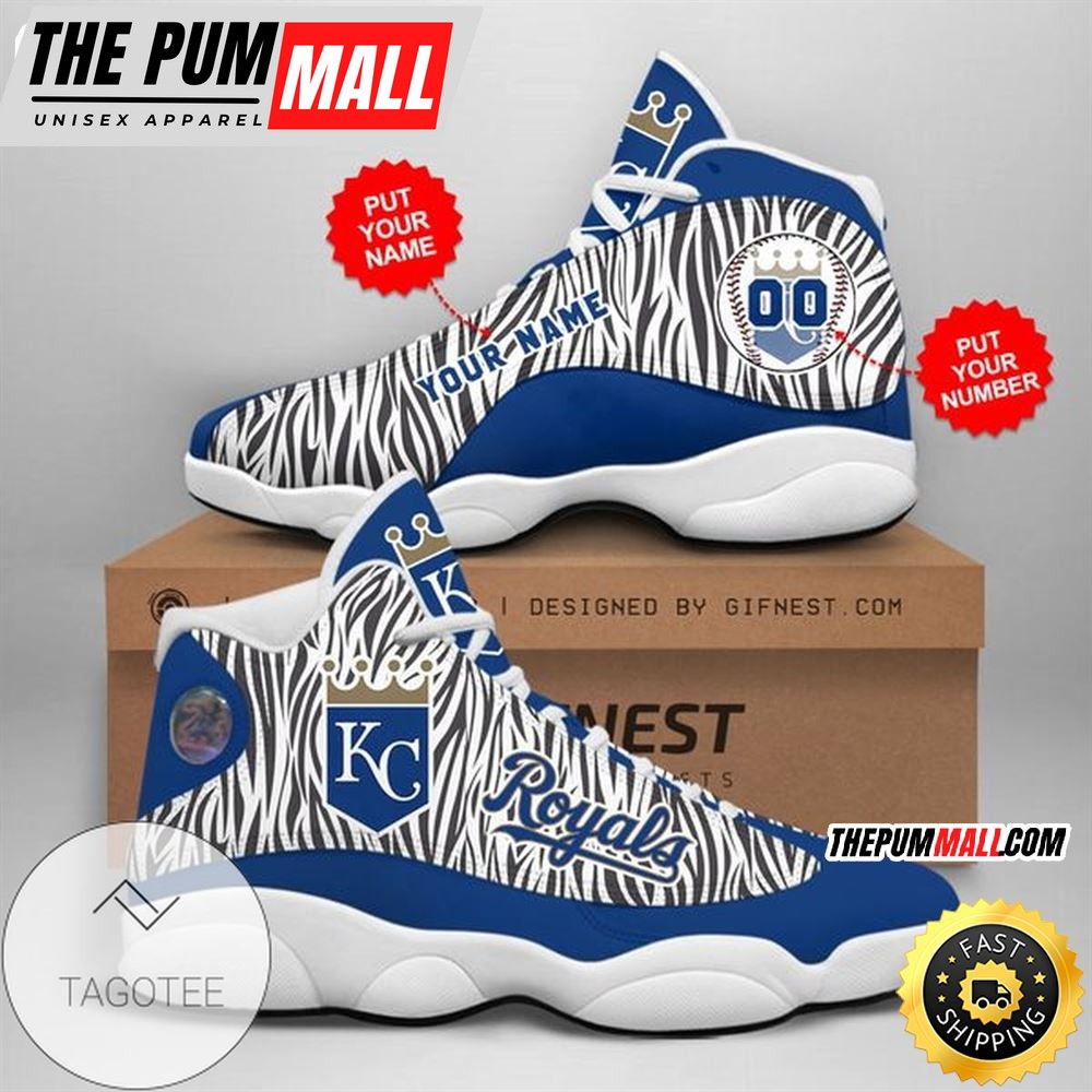 MLB Kansas City Royals Custom Name Number Air Jd 13 Shoes V4