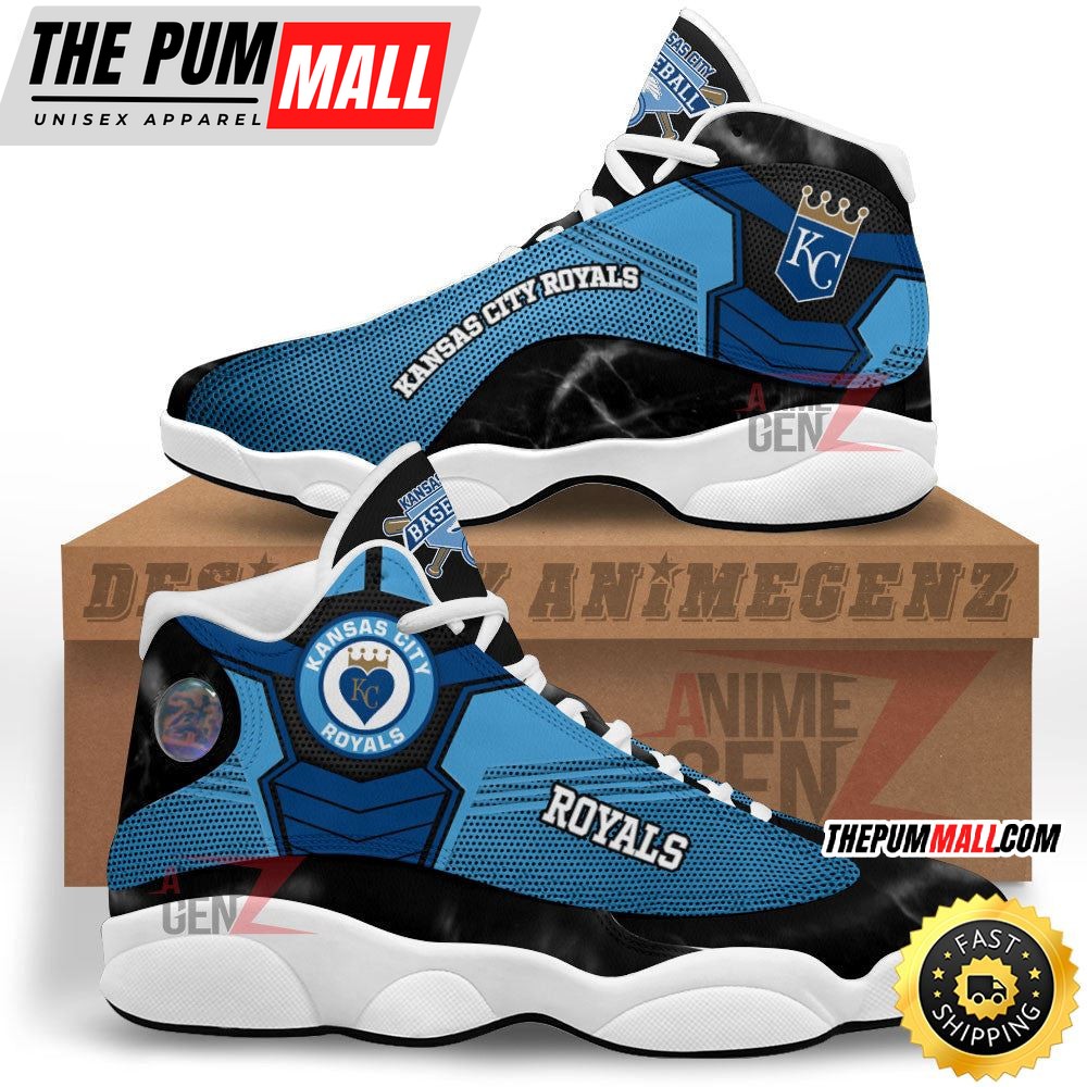 MLB Kansas City Royals Cyan Black Dot Air Jd 13 Shoes