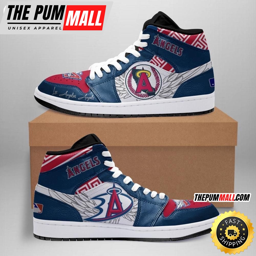 MLB Los Angeles Angels Air Jd 1 High Sneakers Stylish Air Jd 1 Series
