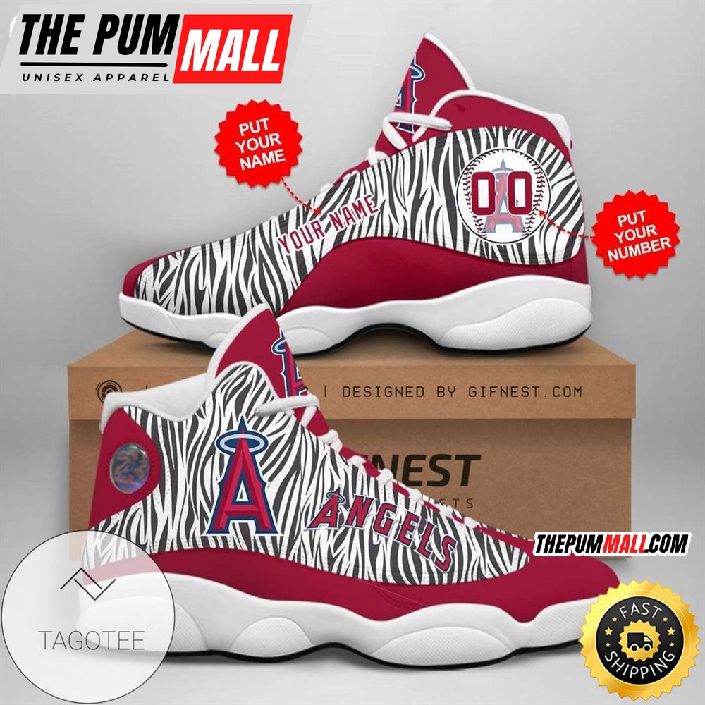 MLB Los Angeles Angels Custom Name Number Air Jd 13 Shoes V3
