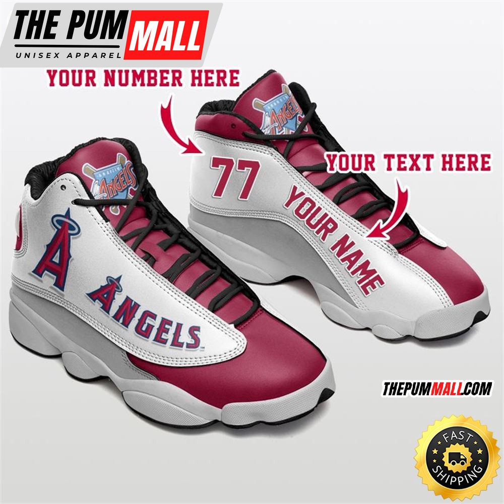 MLB Los Angeles Angels Custom Name Number Air Jd 13 Shoes V4