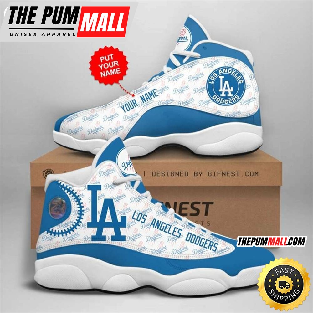 MLB Los Angeles Dodgers Custom Name Air Jd 13 Shoes V2