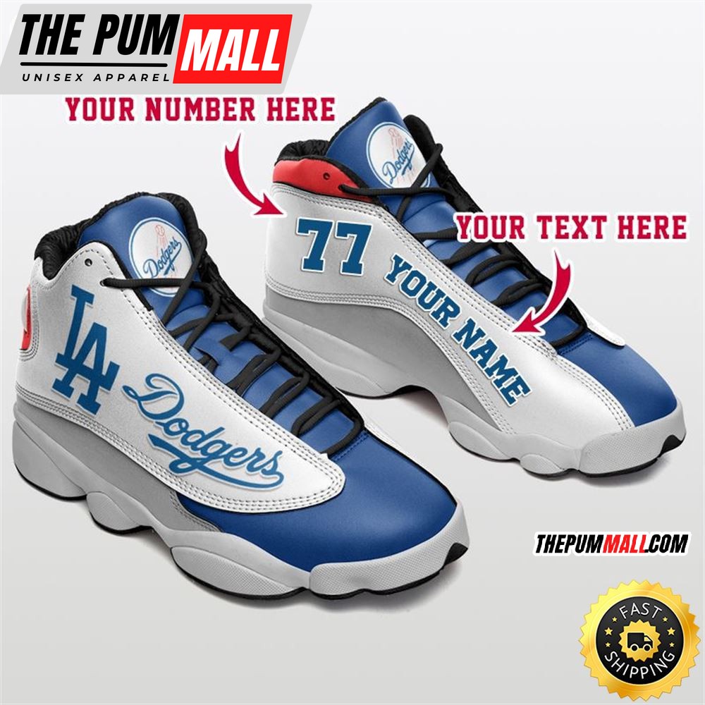 MLB Los Angeles Dodgers Custom Name Number Air Jd 13 Shoes V3