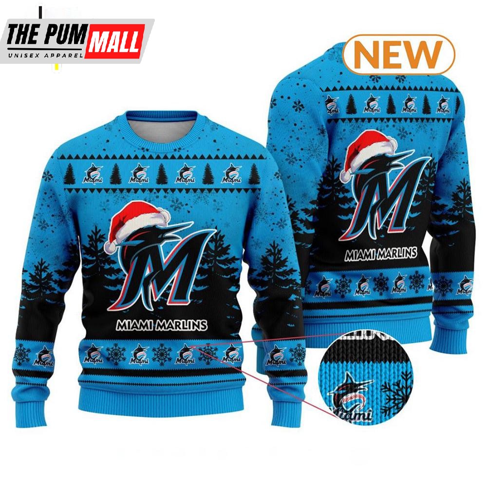 MLB Miami Marlins 2025 Ugly Christmas Sweater Shirt, Sweatshirt