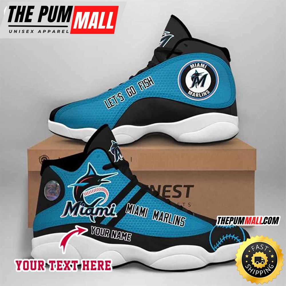 MLB Miami Marlins Custom Name Air Jd 13 Shoes V3