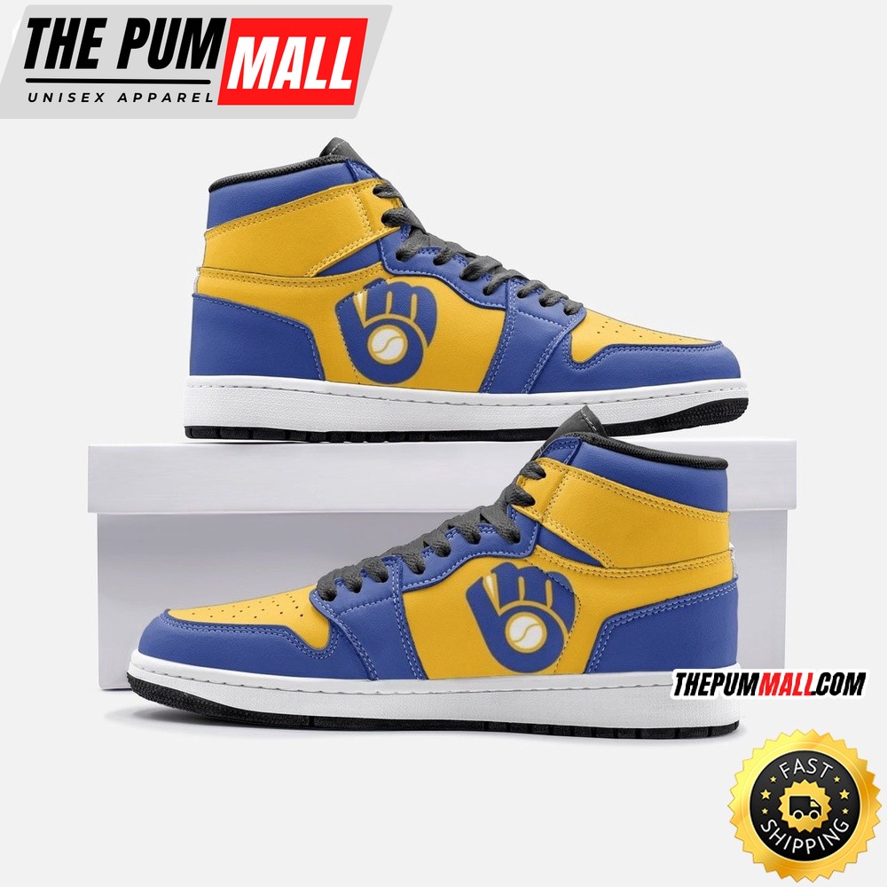 MLB Milwaukee Brewers Air Jd 1 High Sneakers Timeless Jordan 1 Kicks