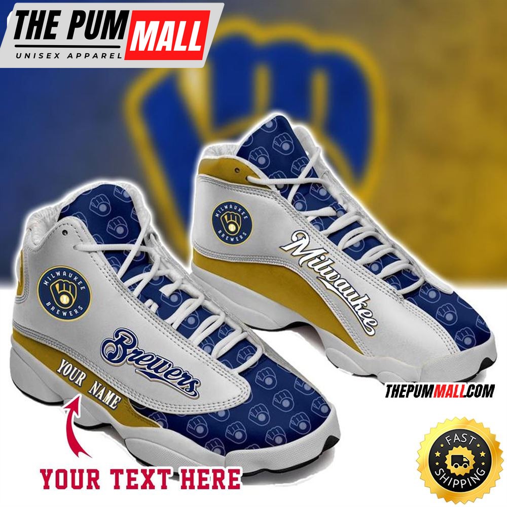 MLB Milwaukee Brewers Custom Name Air Jd 13 Shoes V3