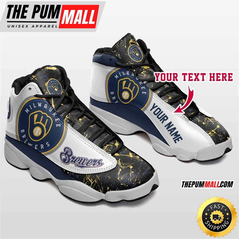 MLB Milwaukee Brewers Custom Name Air Jd 13 Shoes V4