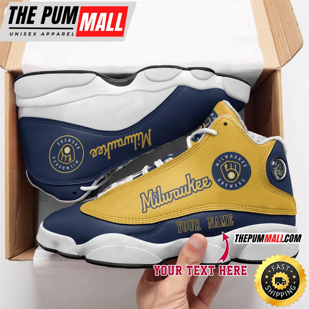 MLB Milwaukee Brewers Custom Name Air Jd 13 Shoes V6