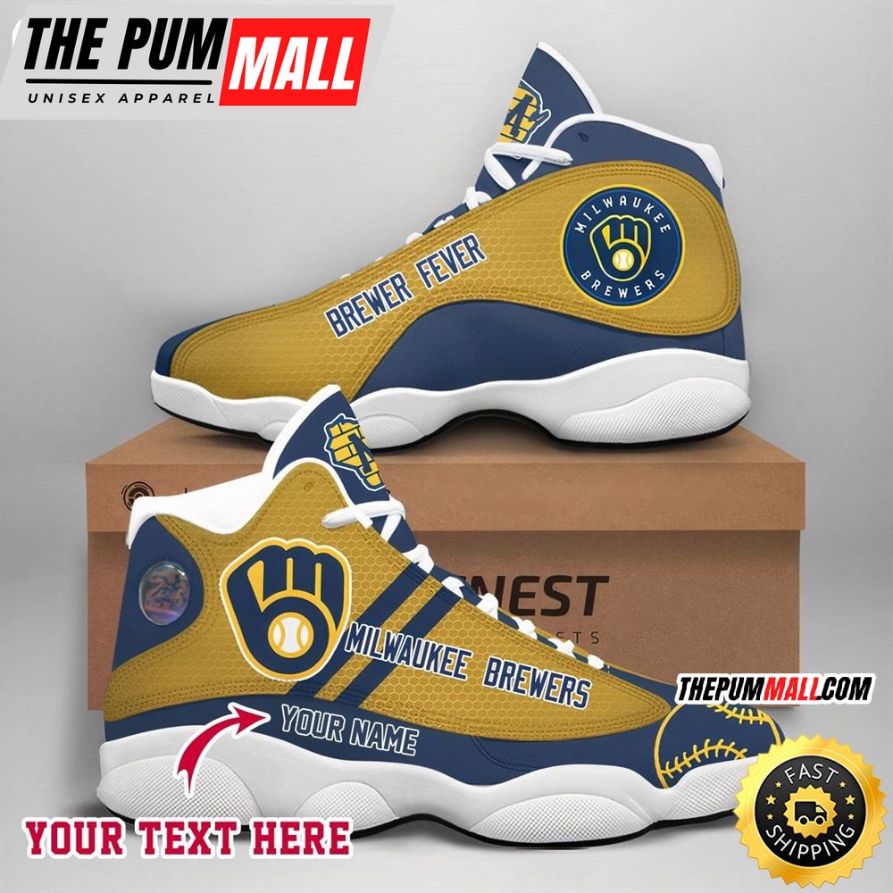 MLB Milwaukee Brewers Custom Name Air Jd 13 Shoes V7