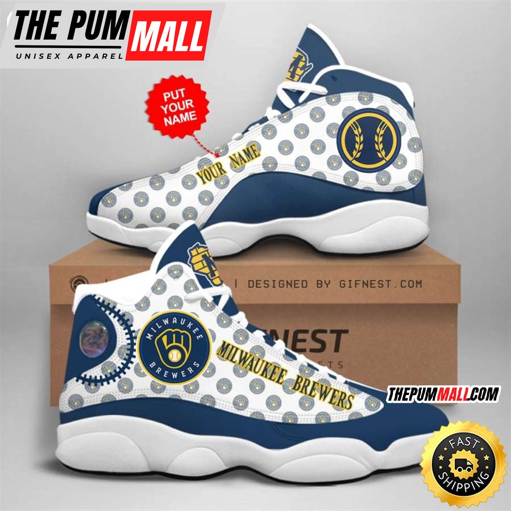 MLB Milwaukee Brewers Custom Name Air Jd 13 Shoes V8