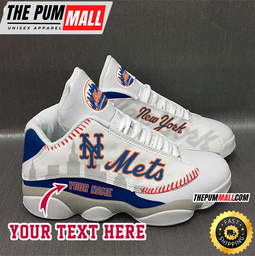 MLB New York Mets Custom Name Air Jd 13 Shoes V3