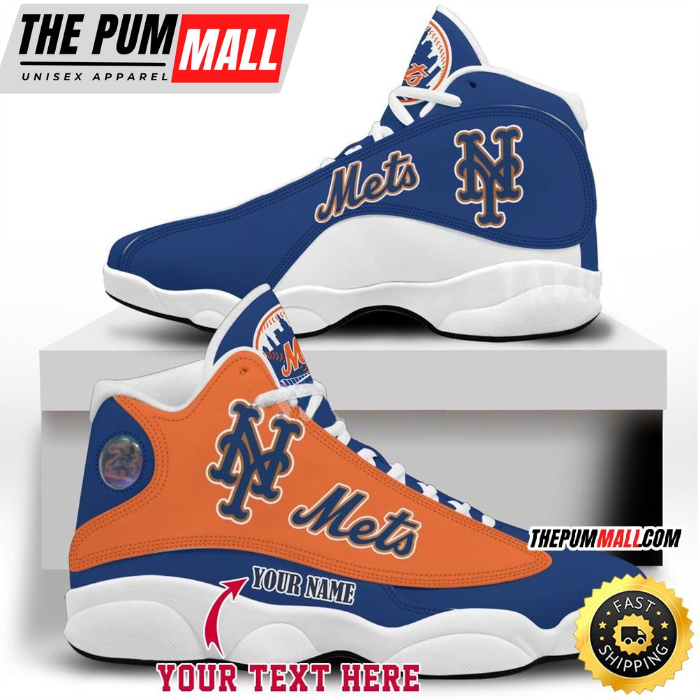 MLB New York Mets Custom Name Air Jd 13 Shoes V6