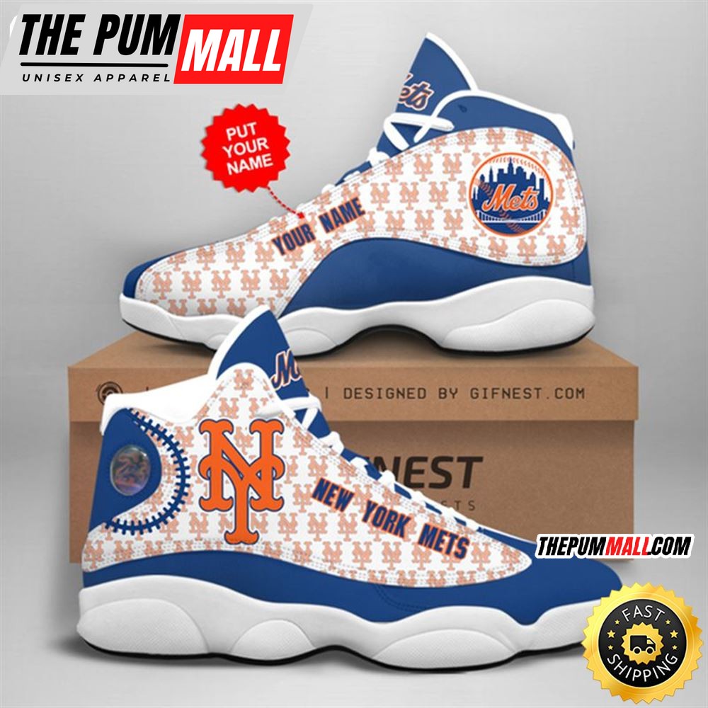 MLB New York Mets Custom Name Air Jd 13 Shoes V7