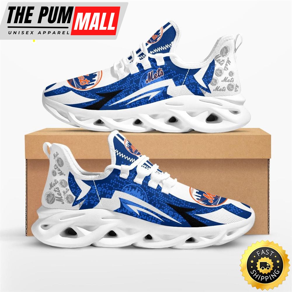 MLB New York Mets Symbol Geometric Pattern Max Soul Shoes
