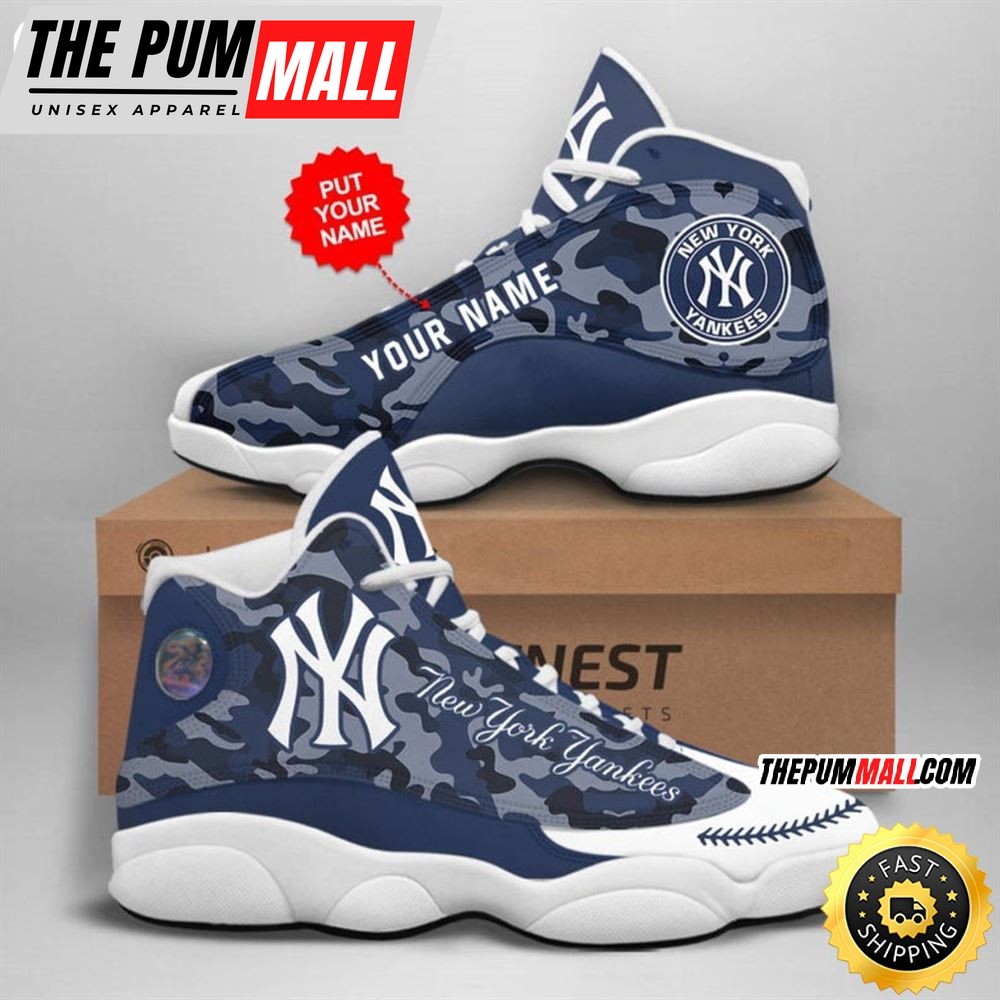 MLB New York Yankees Custom Name Air Jd 13 Shoes V16
