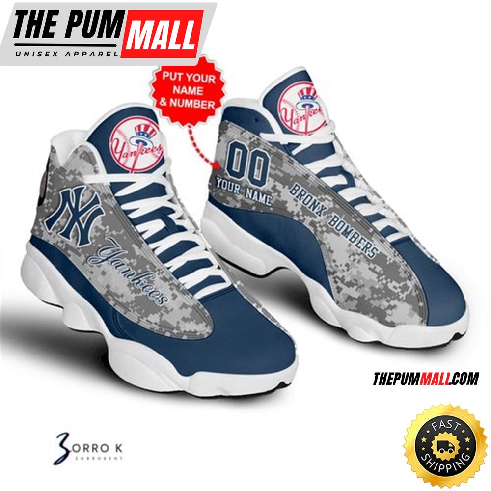 MLB New York Yankees Custom Name Number Air Jd 13 Shoes V3