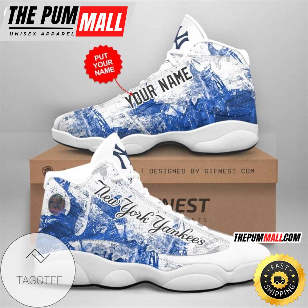 MLB New York Yankees Custom Name Style Air Jd 13 Shoes