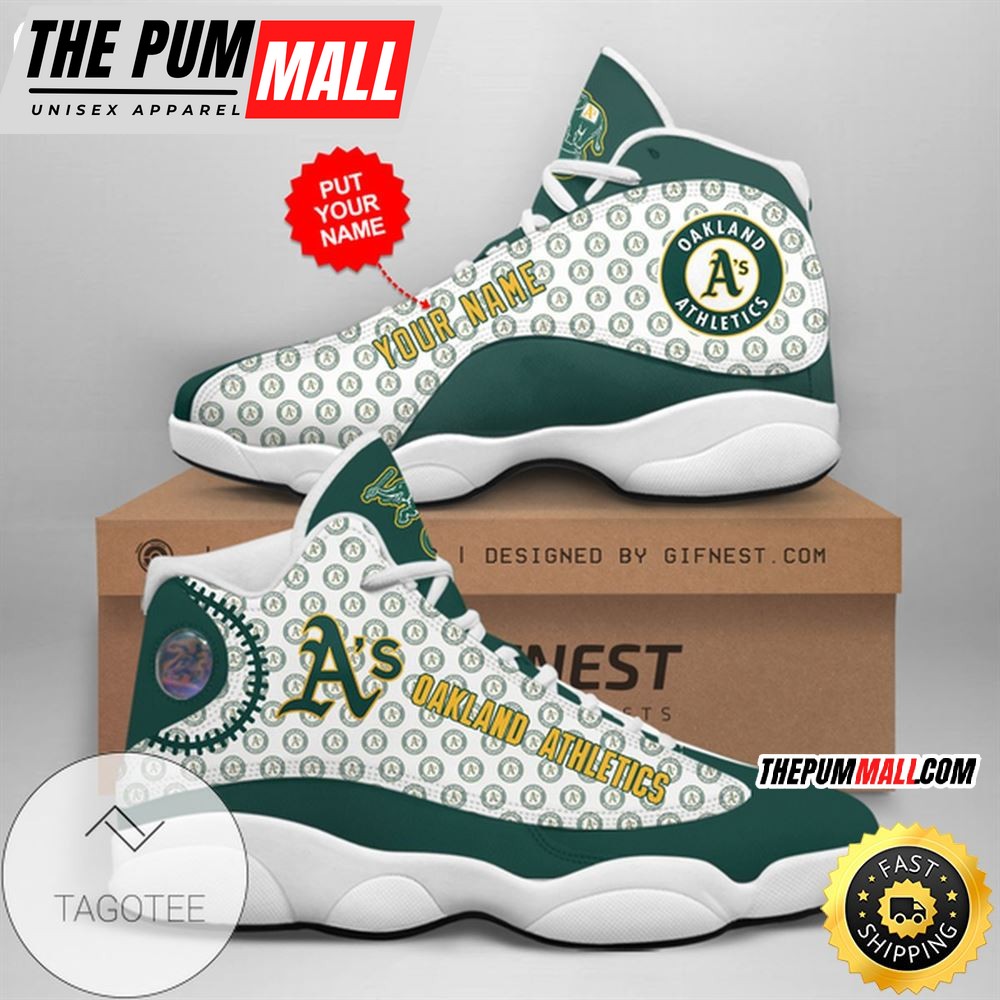 MLB Oakland Athletics Custom Name Air Jd 13 Shoes V1