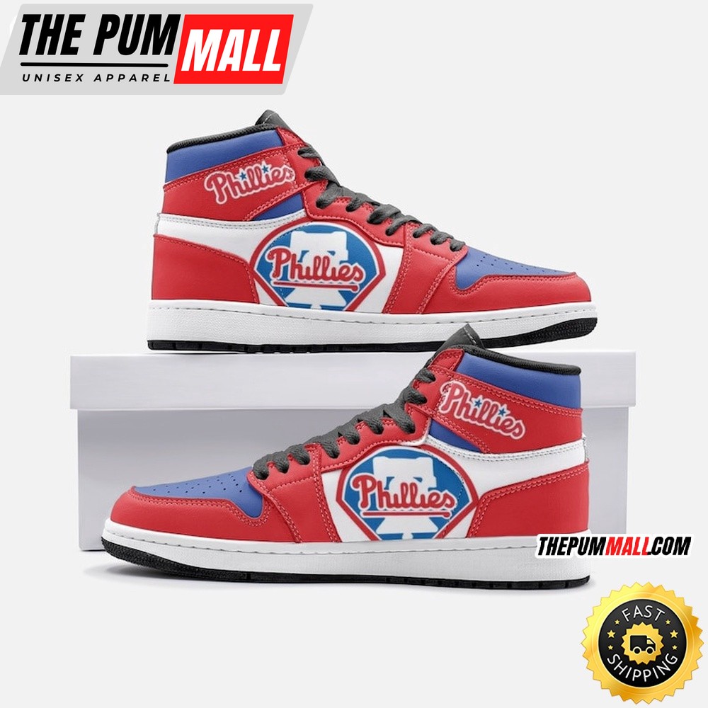 MLB Philadelphia Phillies Air Jd 1 High Sneakers Classic Air Jd Sneakers