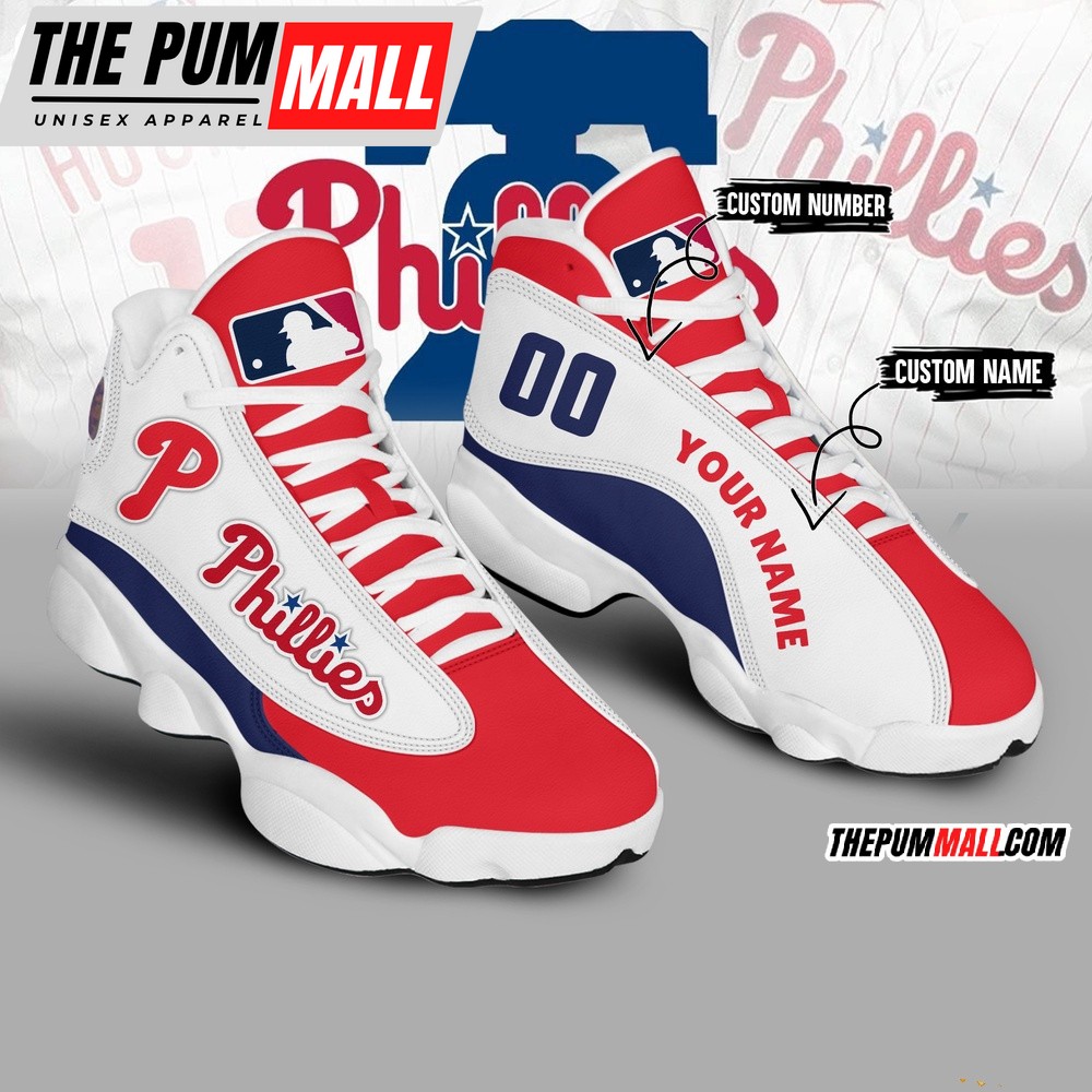 MLB Philadelphia Phillies Baseball Custom Air Jd 13 Shoes