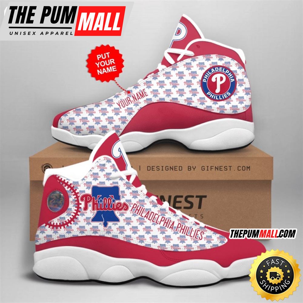 MLB Philadelphia Phillies Custom Name Air Jd 13 Shoes V7