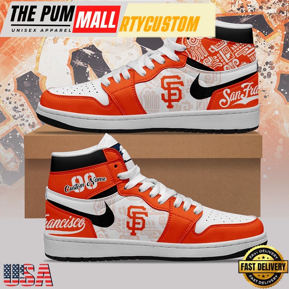 MLB San Francisco Giants Unique Design Custom Name Air Jd 1 Shoes Running Sneakers , MLB Fan Gifts