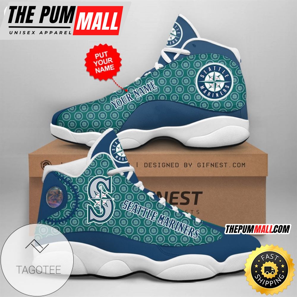 MLB Seattle Mariners Custom Name Air Jd 13 Shoes V2