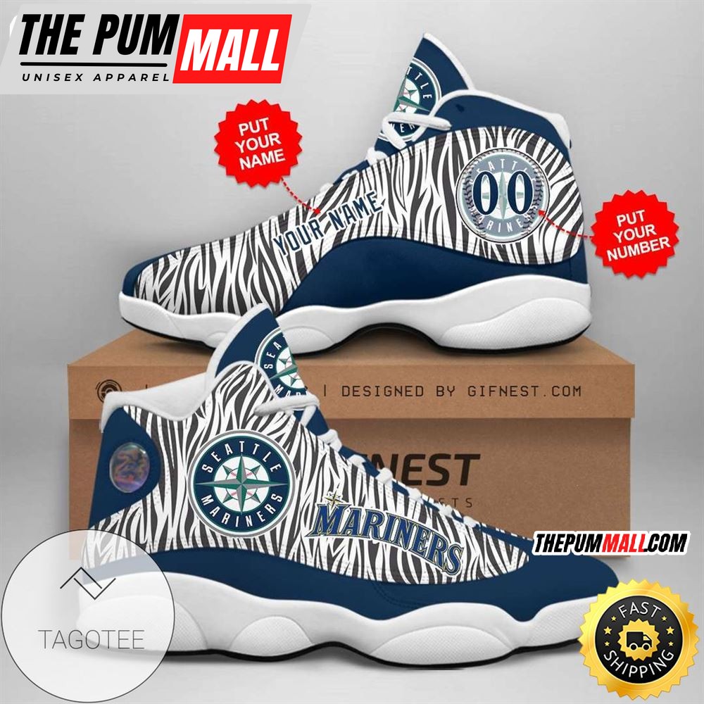 MLB Seattle Mariners Custom Name Number Air Jd 13 Shoes V3