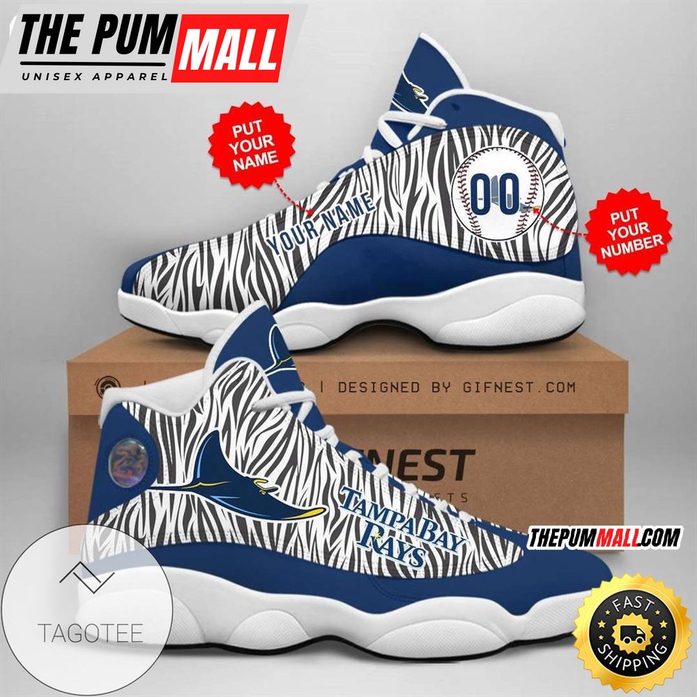 MLB Tampa Bay Rays Custom Name Number Air Jd 13 Shoes V4