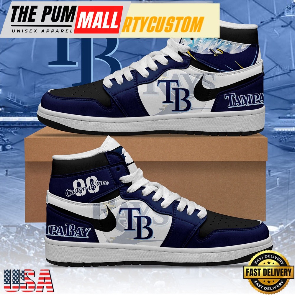 MLB Tampa Bay Rays Unique Design Custom Name Air Jd 1 Shoes Running Sneakers , MLB Fan Gifts