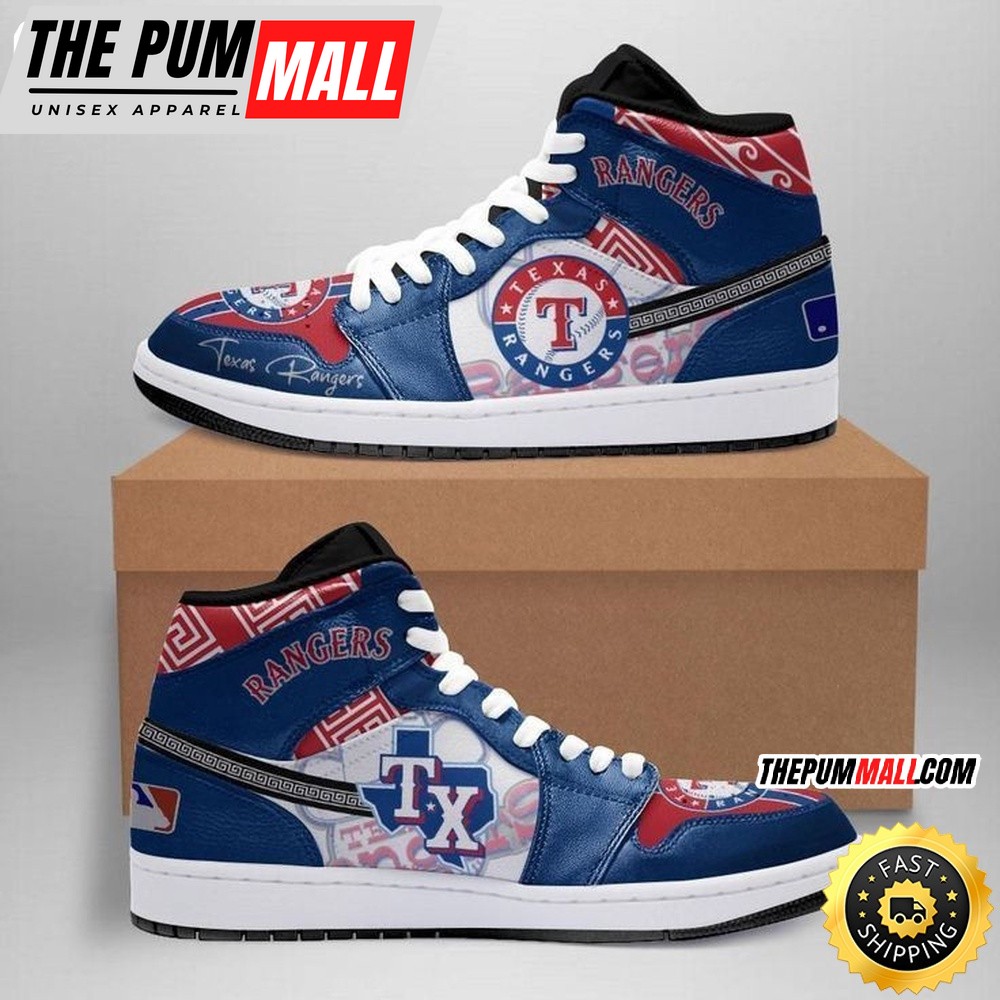 MLB Texas Rangers Air Jd 1 High Sneakers Iconic Air Jd 1 Shoes
