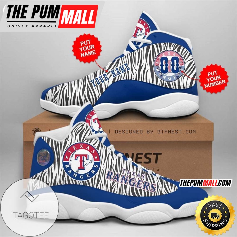 MLB Texas Rangers Custom Name Number Air Jd 13 Shoes V3