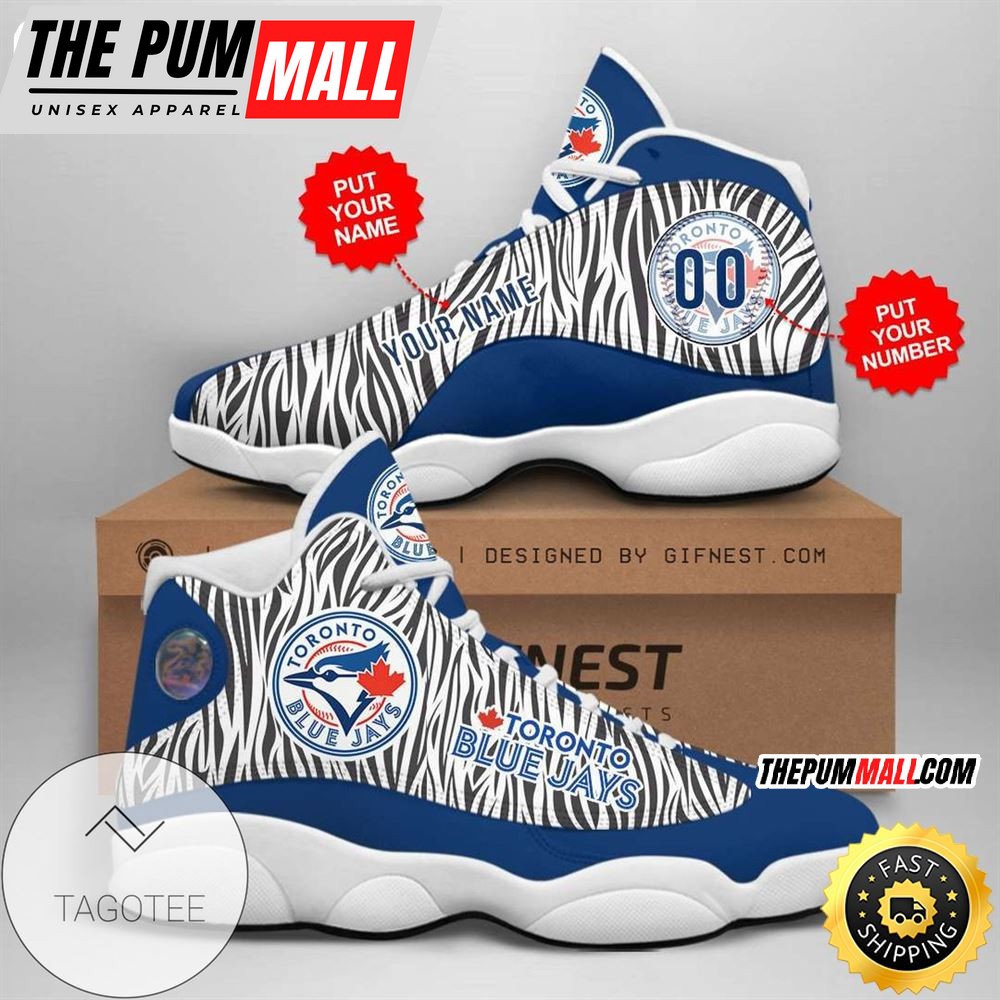 MLB Toronto Blue Jays Custom Name Number Air Jd 13 Shoes V3