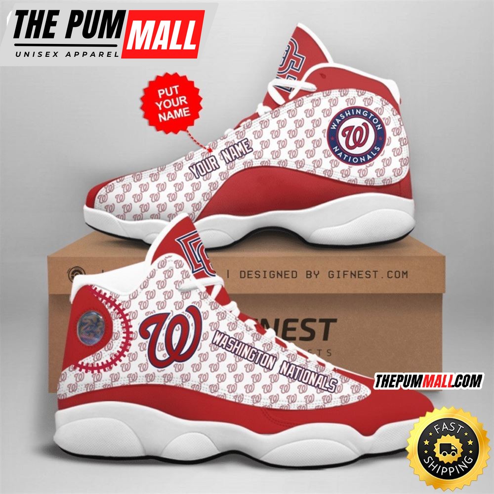 MLB Washington Nationals Custom Name Air Jd 13 Shoes V4