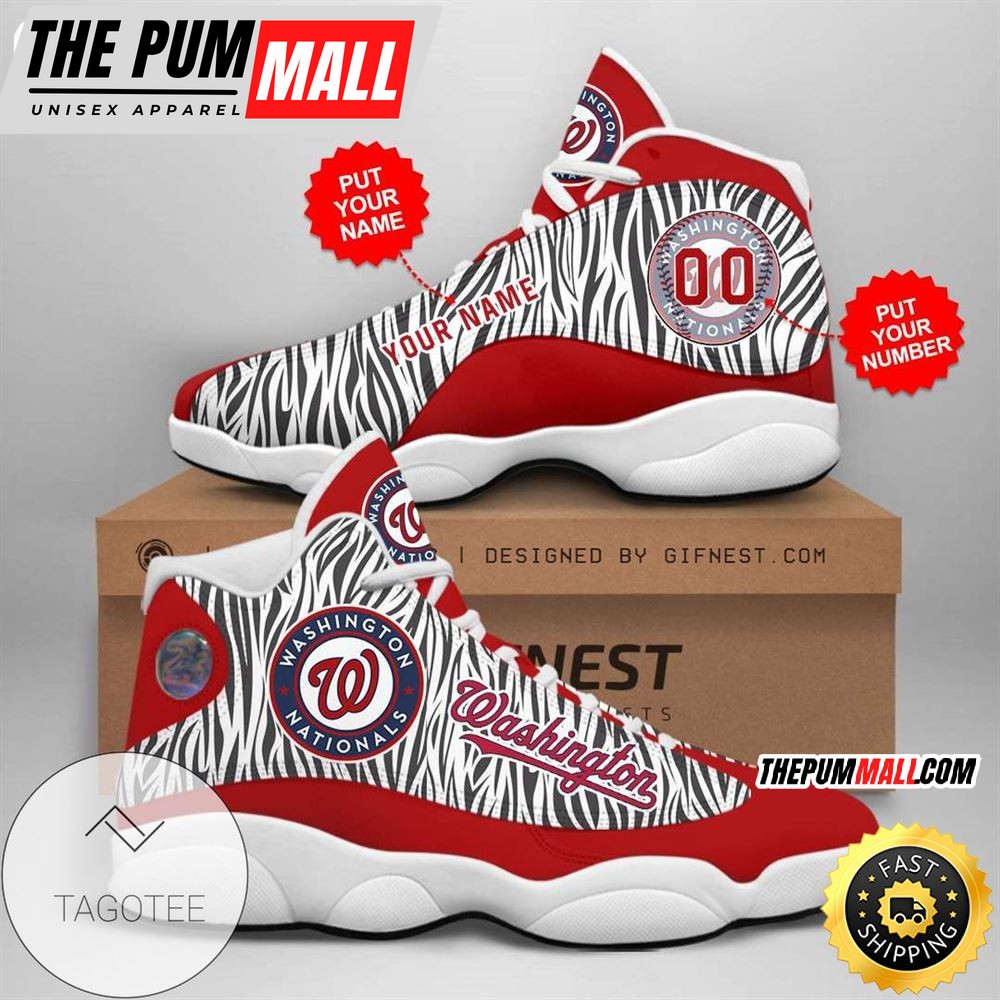 MLB Washington Nationals Custom Name Number Air Jd 13 Shoes V3