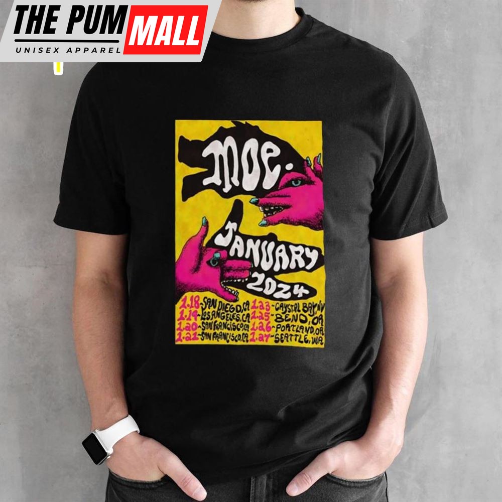 Moe. Tour January 2025 Black T-Shirt Gift Fans Music All Size
