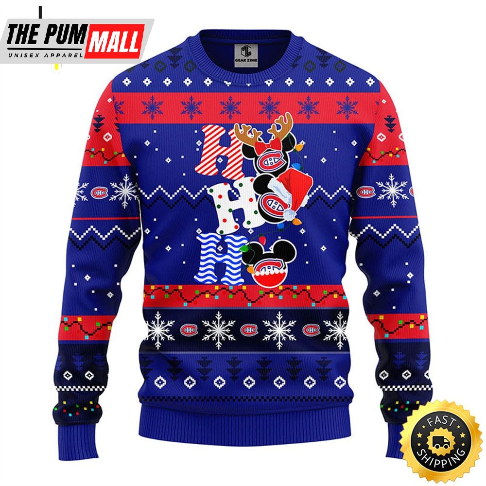 Montreal Canadians Hohoho Mickey Christmas Ugly Sweater