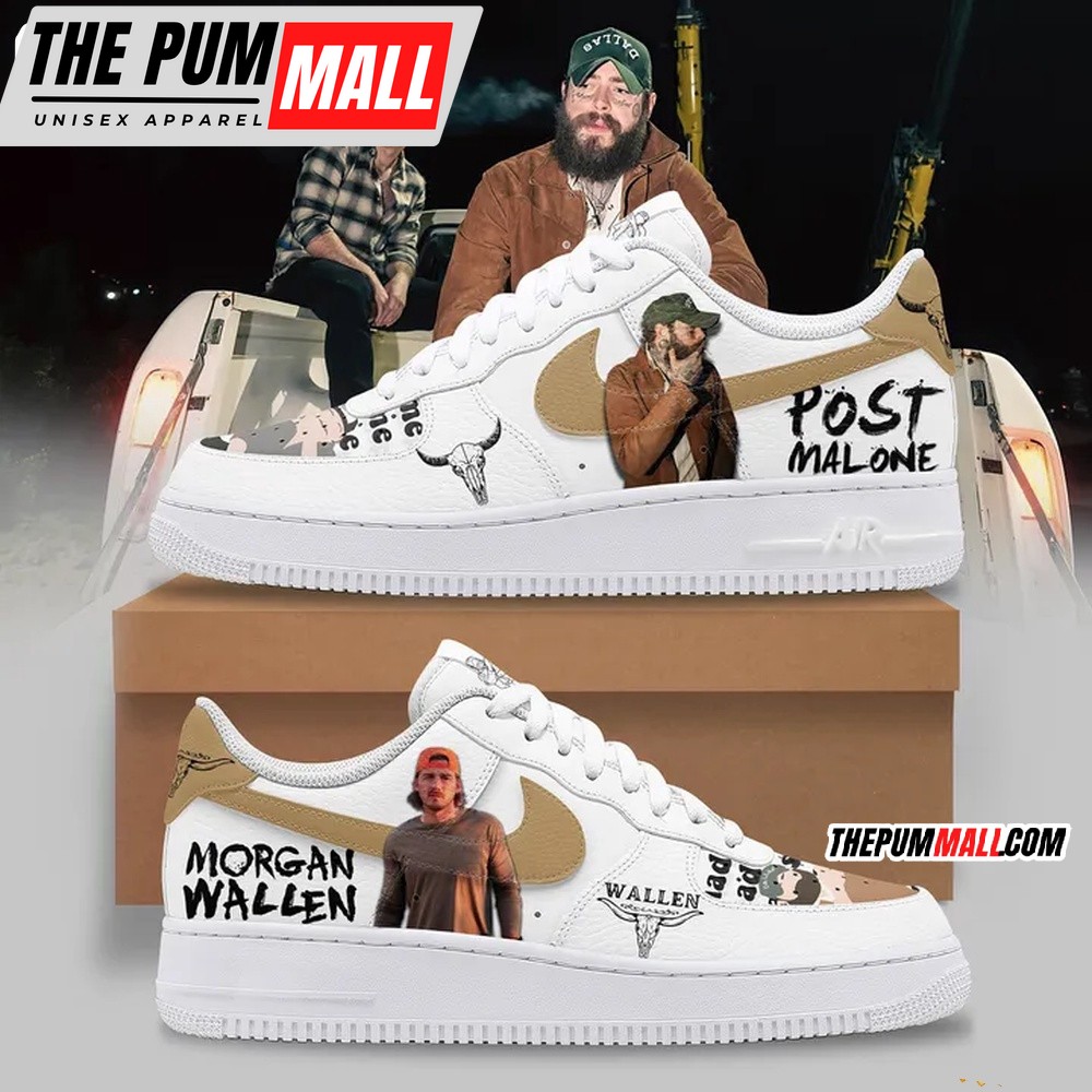Morgan Wallen Post Malone Air Force 1 Sneaker Shoes