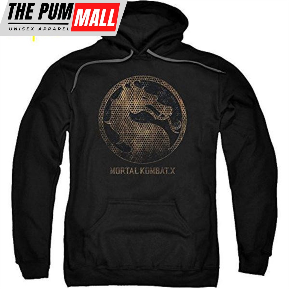 Mortal Kombat Hoodie – Metal Seal Game Logo 3D Print Black Pullover Drawstring Hoodie