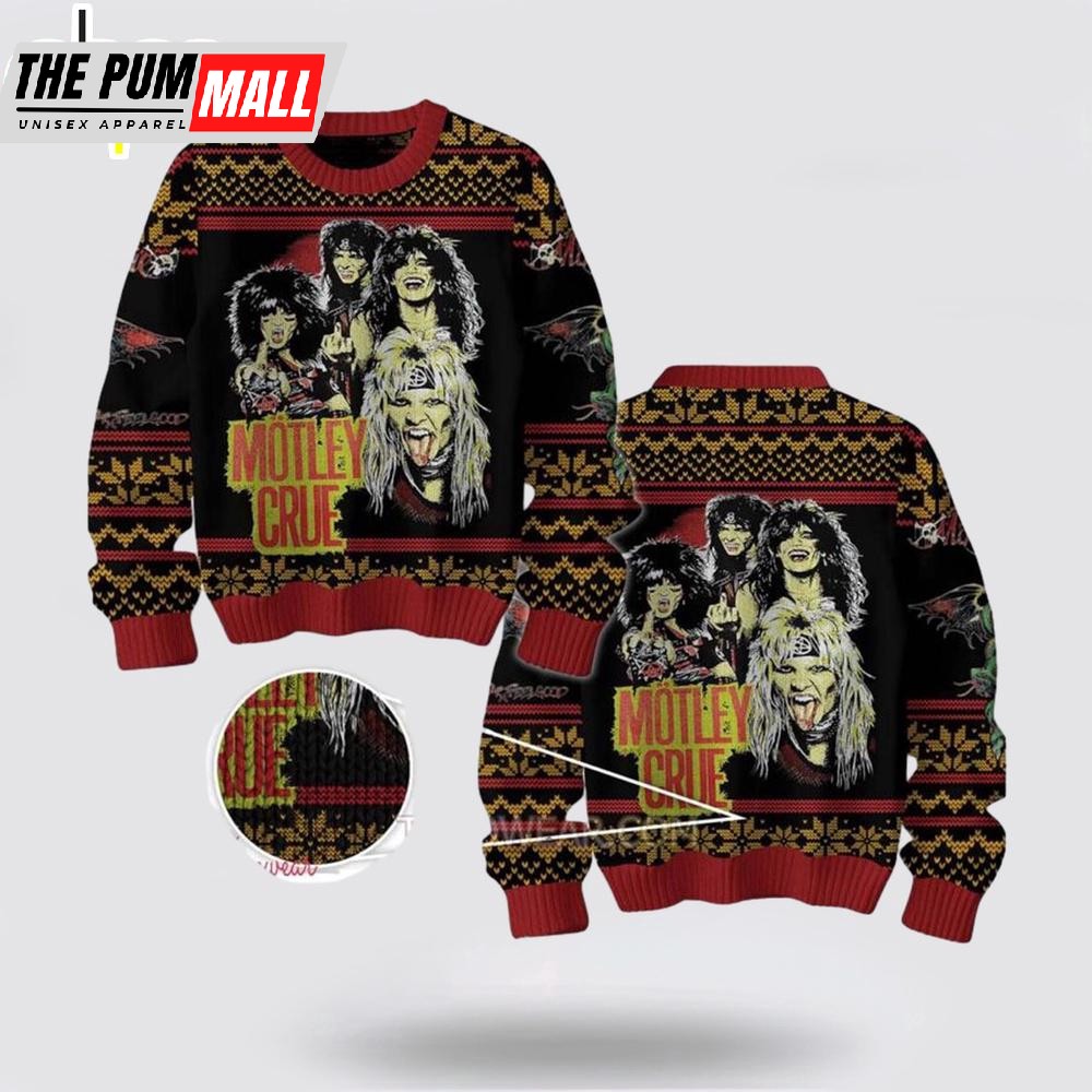 Motley Crue Band 2025 Ugly Christmas Sweater