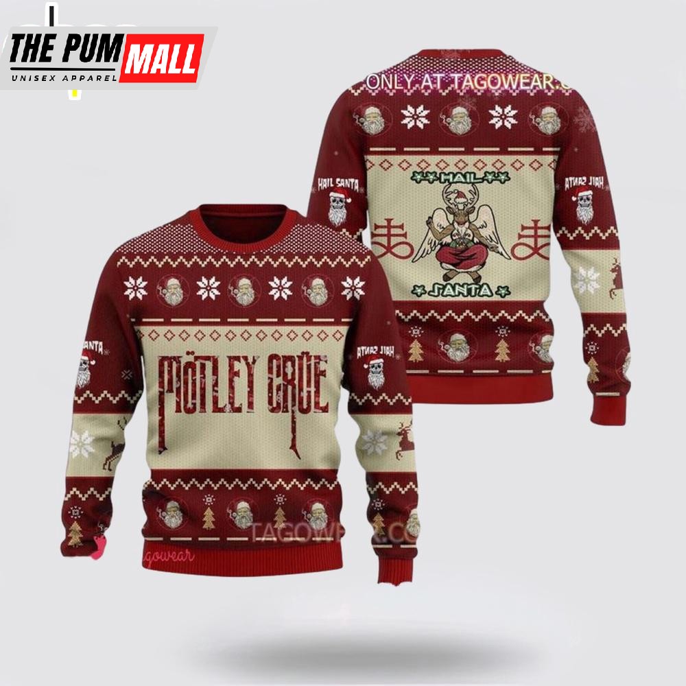 Motley Crue Hail Santa Xmas Ugly Christmas Sweater