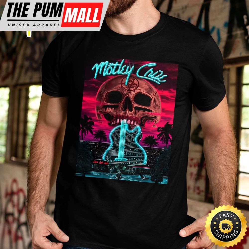 Motley Crue Hollywood FL March 12 Tour 2025 Unisex Black T-shirt