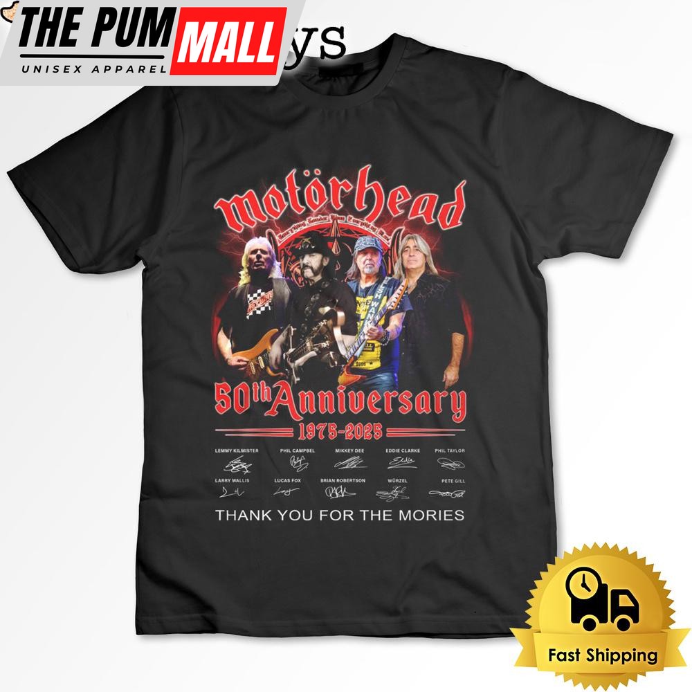 Motorhead 50Th Anniversary Thank You For The Mories T Shirt