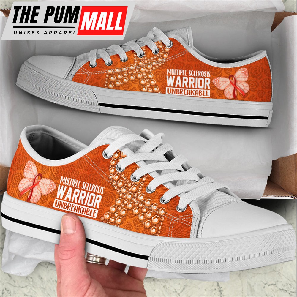 Multiple Sclerosis Shoes Unbreakable Low Top Shoes – Best Gift For Men And Women – Cancer Awareness Shoes