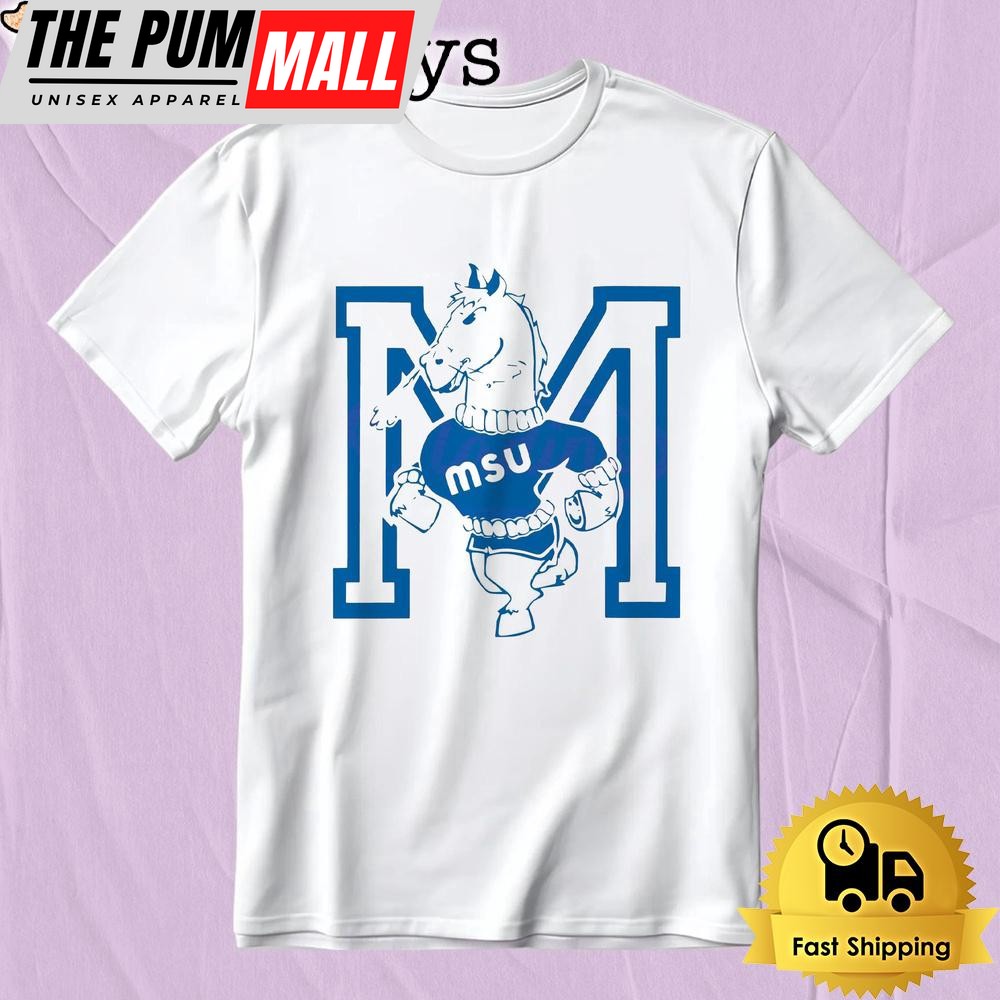 Murray State Horse Mascot Running Through Letter M Vintage T-Shirt