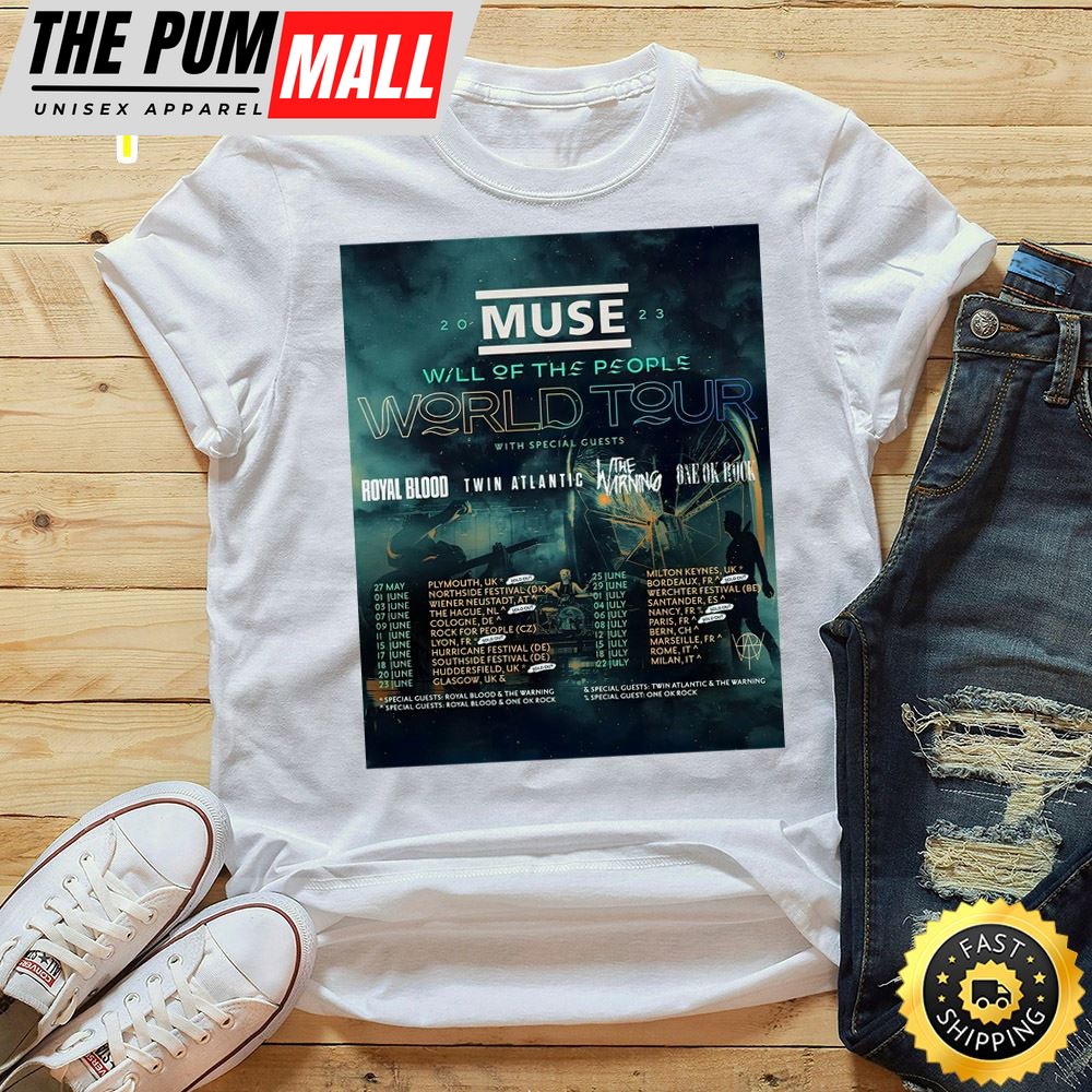 Muse Will Of The People Europe Tour 2025 – One Ok Rock Unisex Tshirt