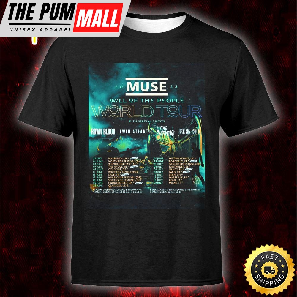 Muse Will Of The People Europe Tour 2025 Unisex Tshirt