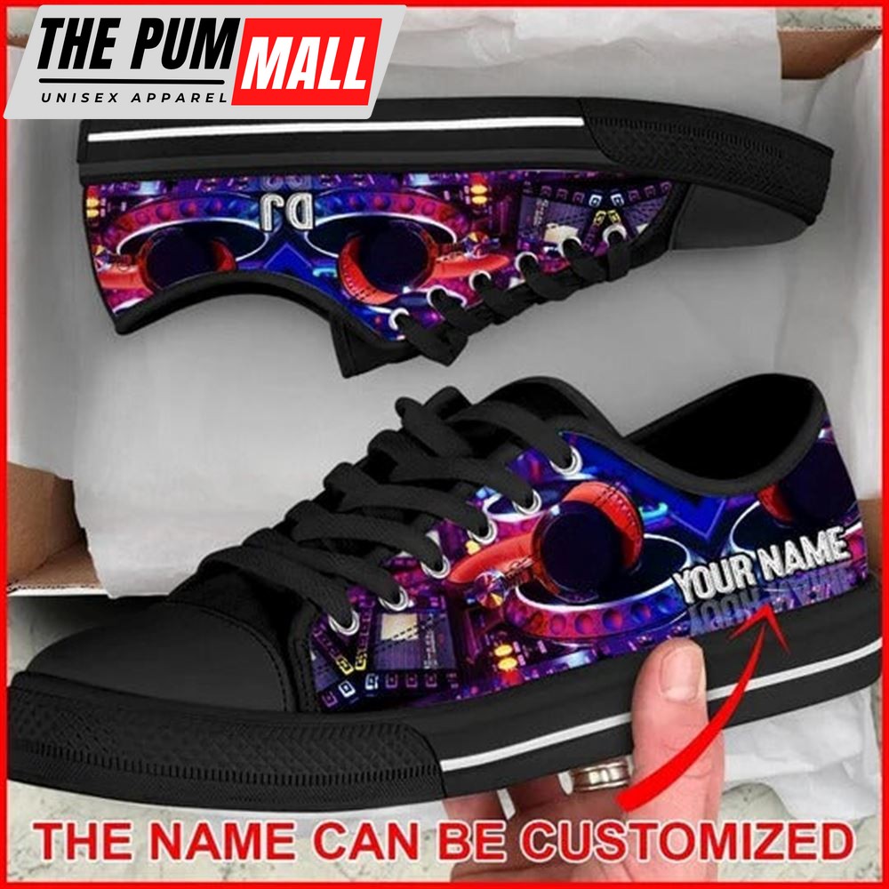 Music DJ Light Personalized Canvas Low Top Shoes – Low Top Shoes Mens, Women